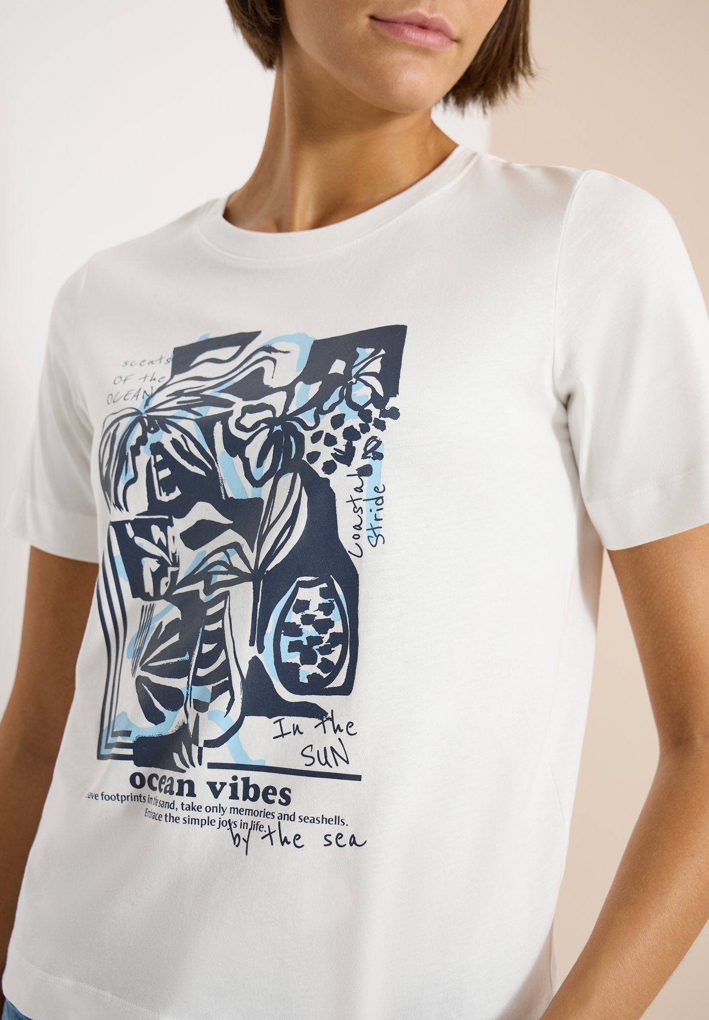 Cecil Damen T-Shirts Vanilla W