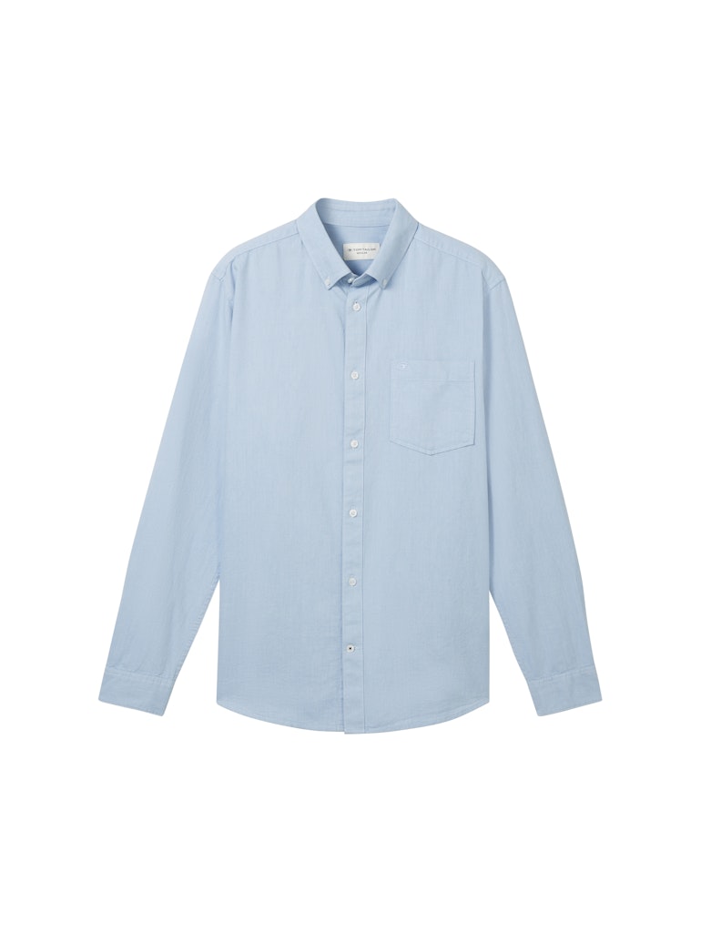 Tom Tailor Herren Hemden lang Light Blue Cham