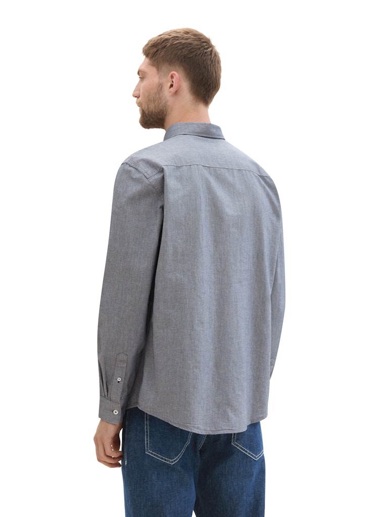 Tom Tailor Herren Hemden lang Navy Chambray