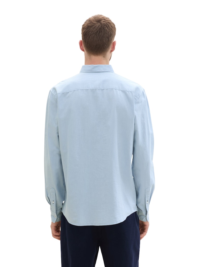 Tom Tailor Herren Hemden lang Light Blue Cham