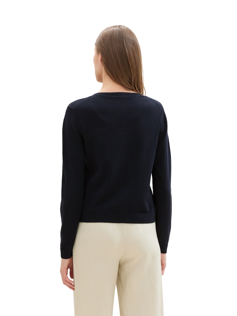 Tom Tailor Damen Strickjacken Sky Captain Blu