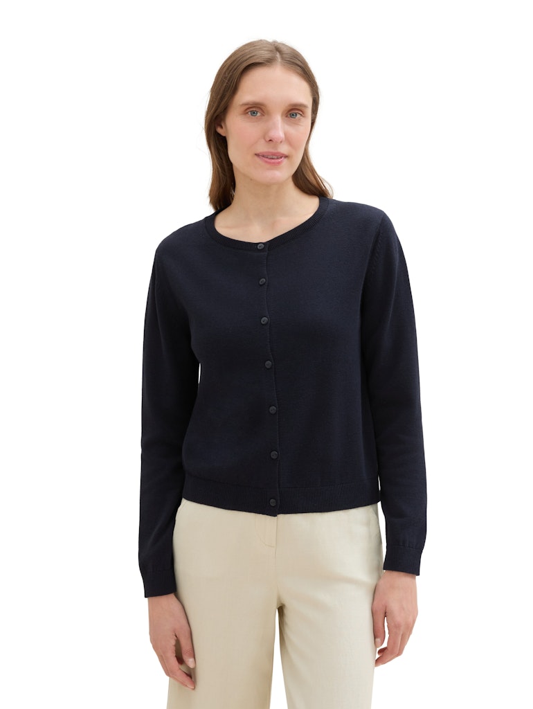 Tom Tailor Damen Strickjacken Sky Captain Blu