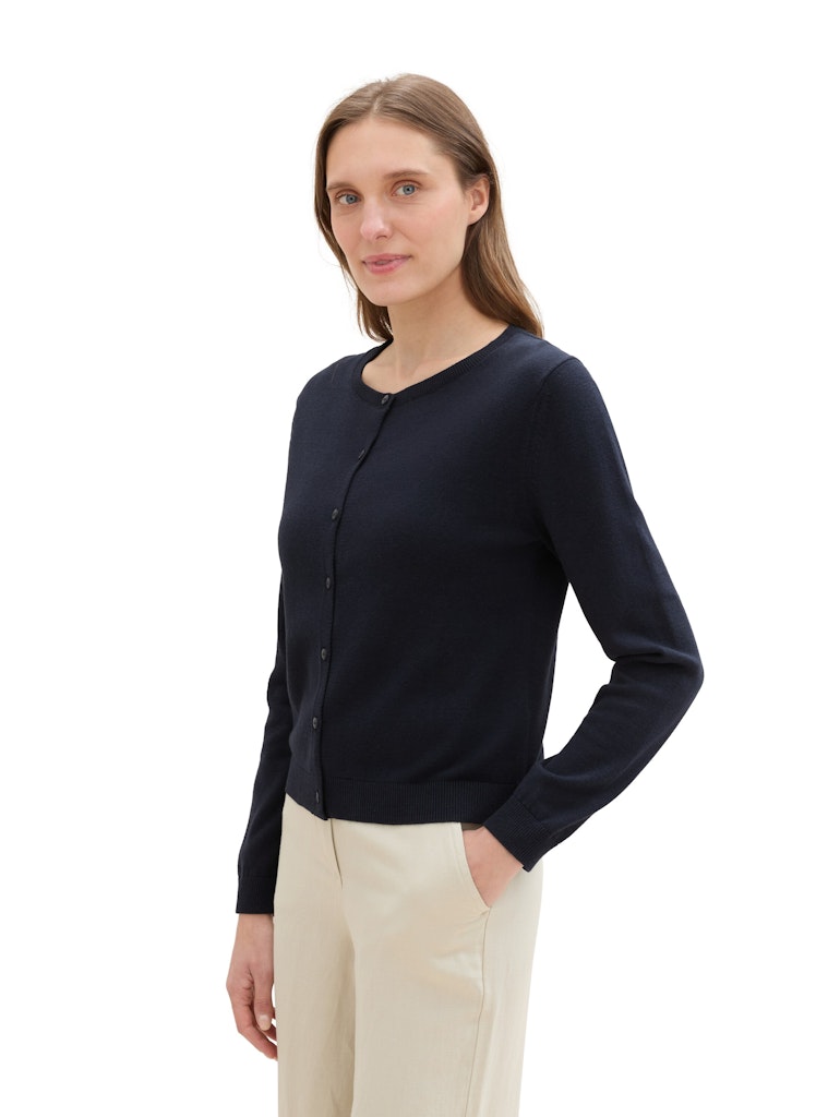 Tom Tailor Damen Strickjacken Sky Captain Blu