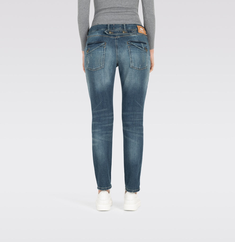 Mac Damen Jeans Green Destroyed