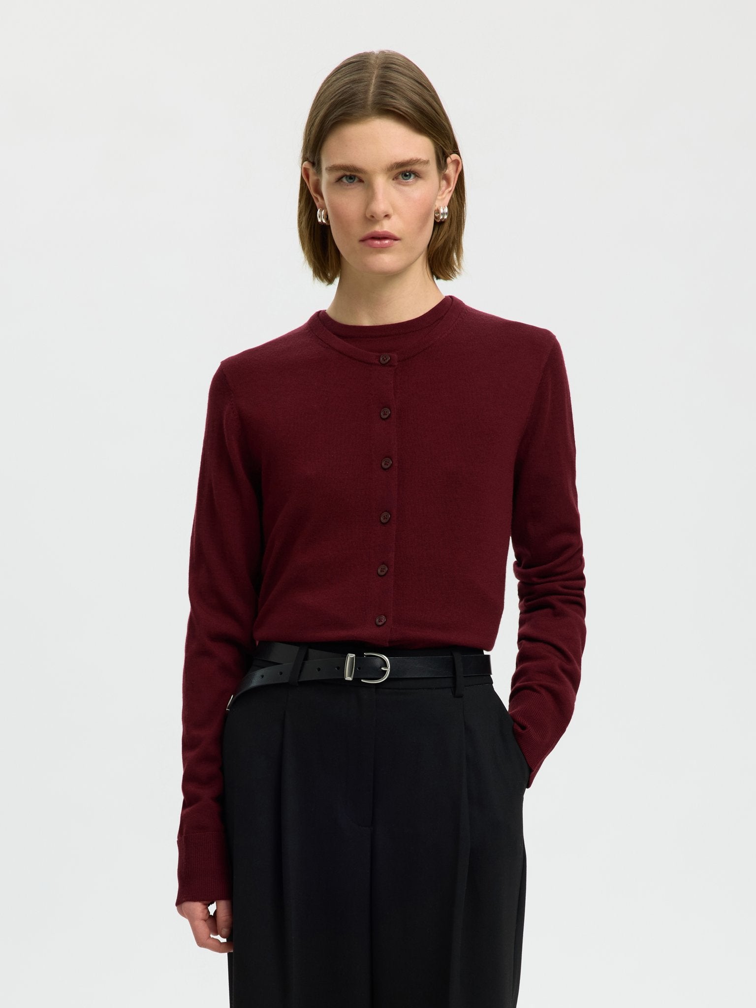 Selected Femme Damen Strickjacken Tawny Port