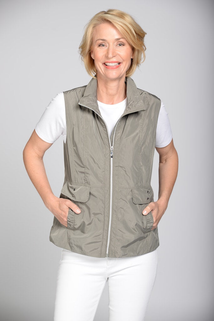 Clarina Damen Indoorwesten Khaki