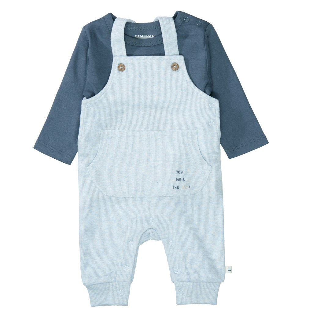 Staccato Baby Strampler Soft Blue Mel.