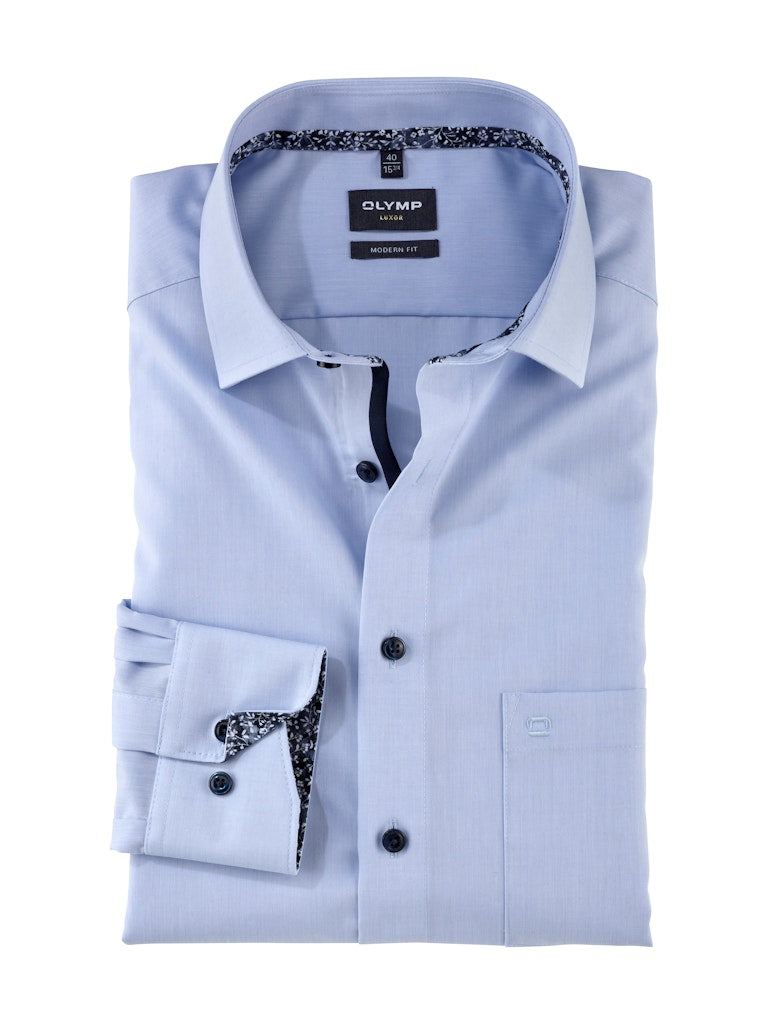 Olymp Herren Hemden lang  Bleu