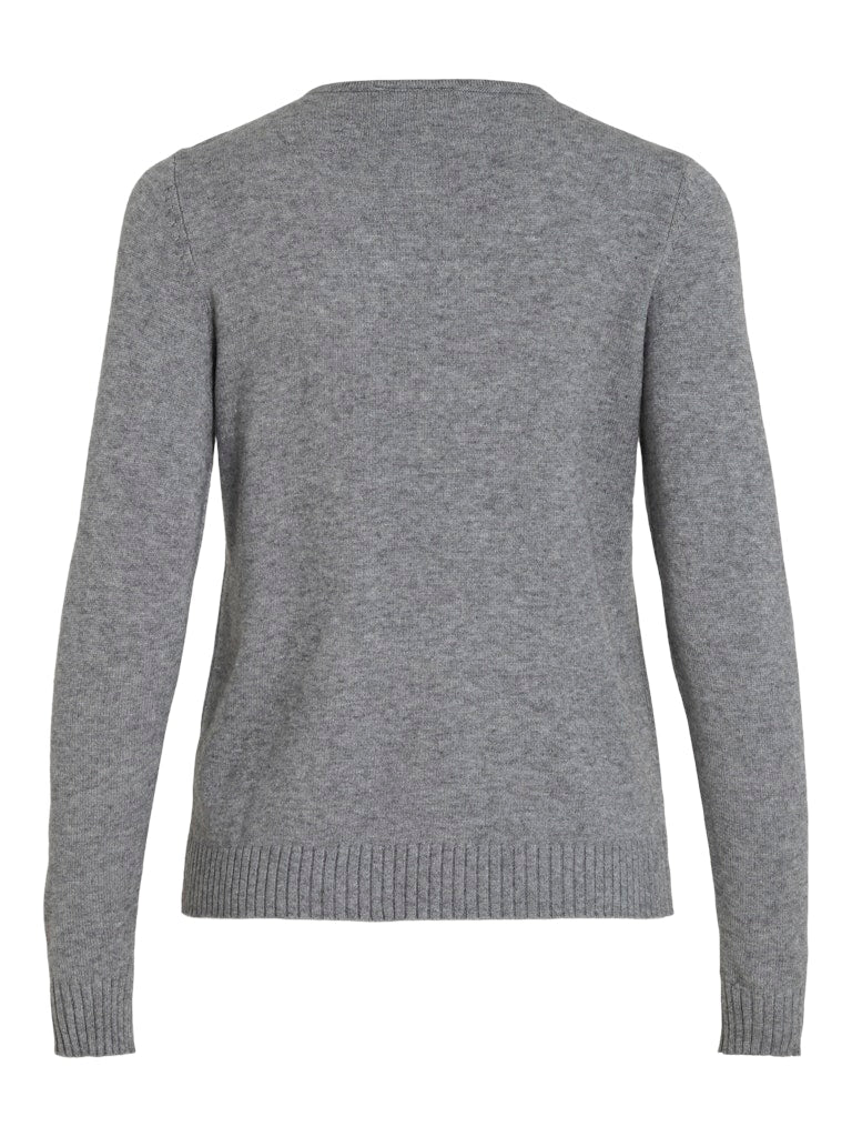 Vila Damen Pullover Medium Grey Mel