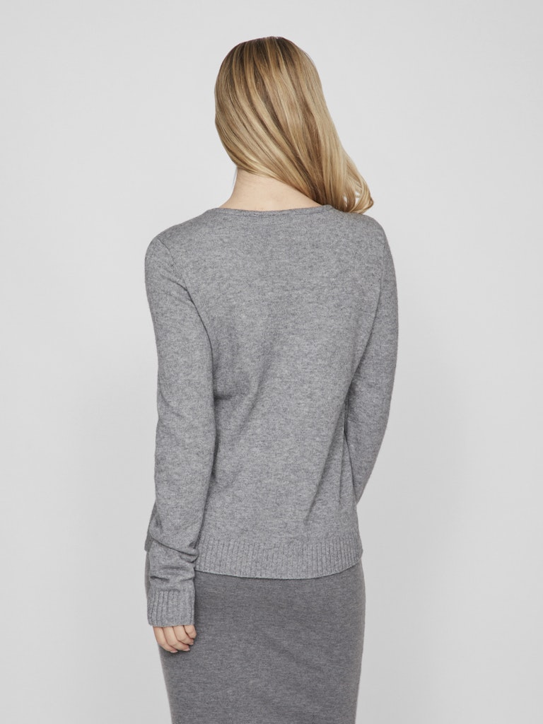Vila Damen Pullover Medium Grey Mel