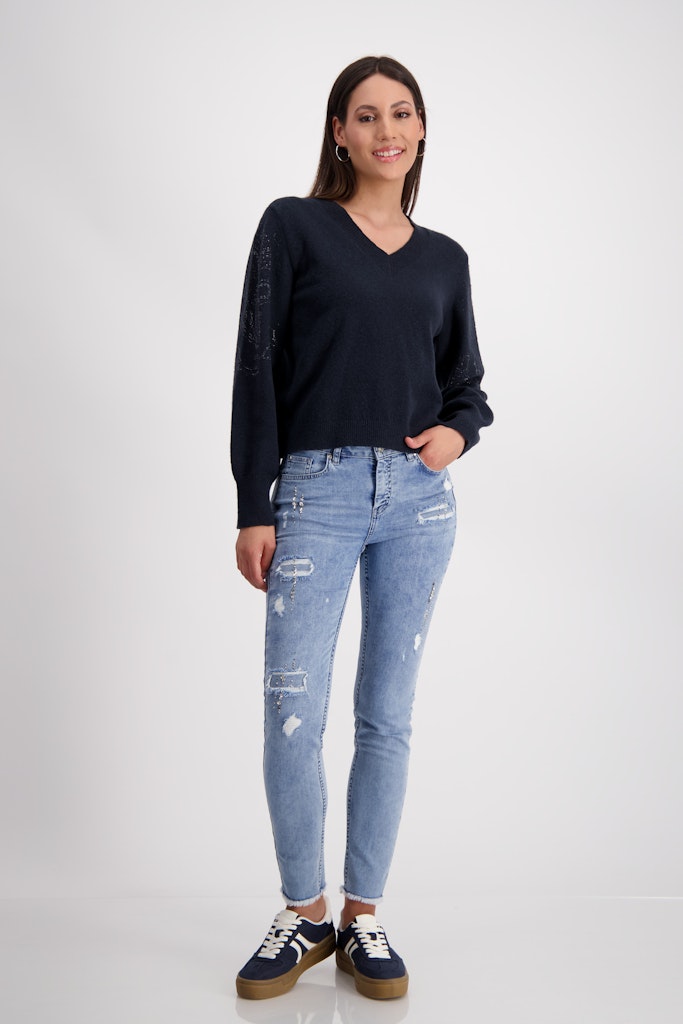 Monari Damen Pullover  Dark Denim
