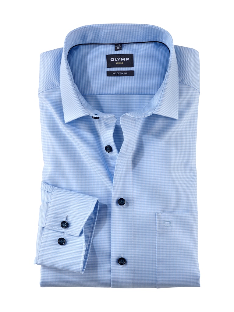 Olymp Herren Hemden lang  Bleu