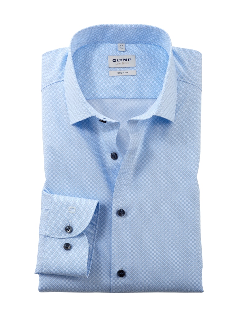 Olymp Herren Hemden lang  Bleu