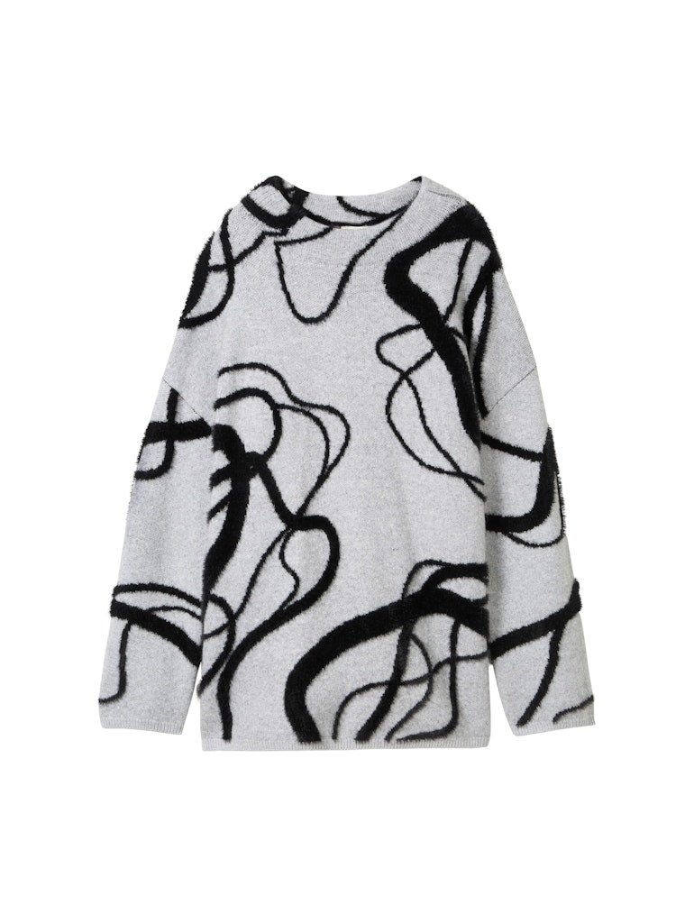 Tom Tailor Damen Sweatshirts Grey Geometric