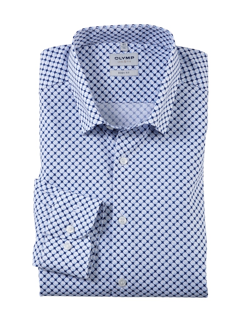 Olymp Herren Hemden lang  Bleu