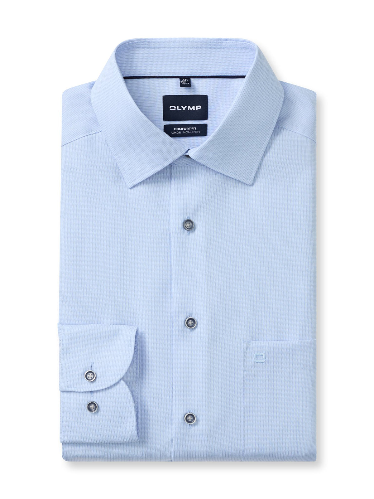 Olymp Herren Hemden lang Bleu