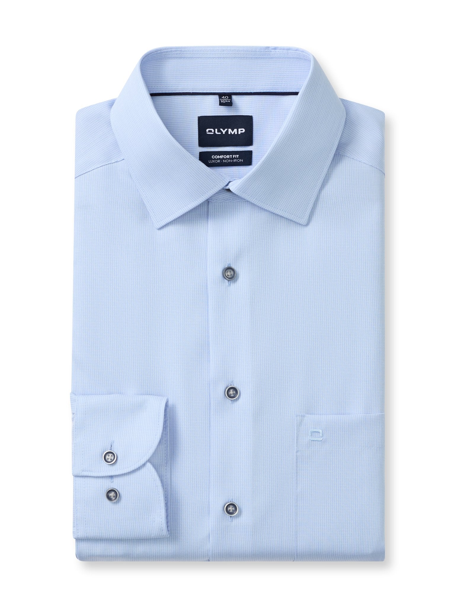 Olymp Herren Hemden lang  Bleu