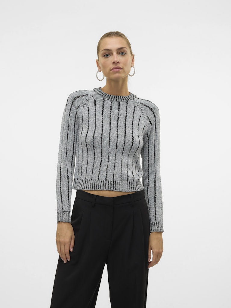 Vero Moda Damen Pullover Black/W. Silver