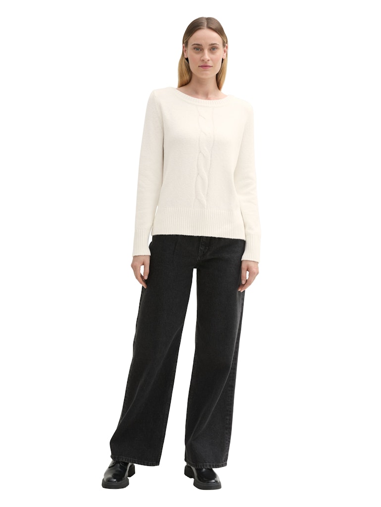 Tom Tailor Damen Sweatshirts Whisper White