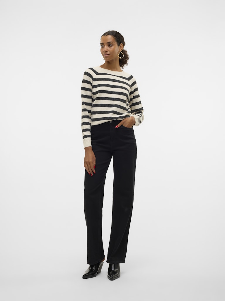 Vero Moda Damen Pullover Birch/W. Black