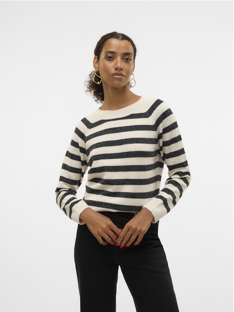 Vero Moda Damen Pullover Birch/W. Black