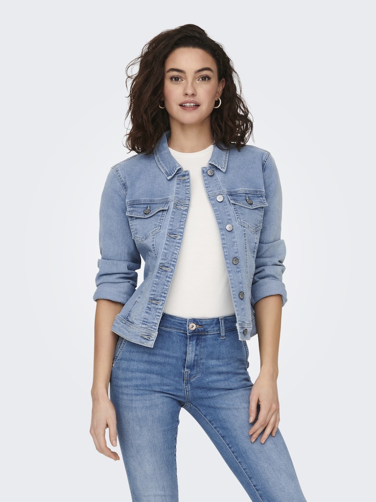 Only Damen Jacken Light Blue Deni