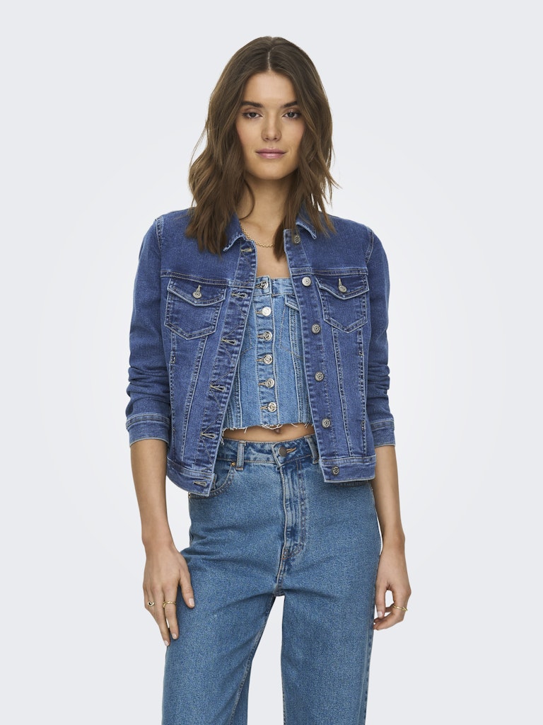 only Damen Jacken Medium Blue Den