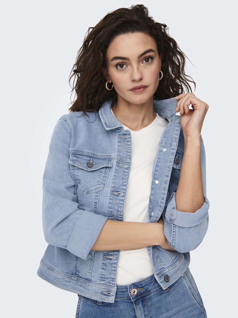 Only Damen Jacken Light Blue Deni
