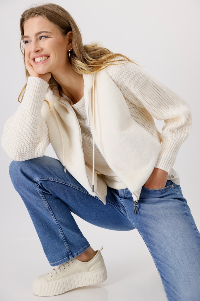Monari Damen Strickjacken  Marshmallow
