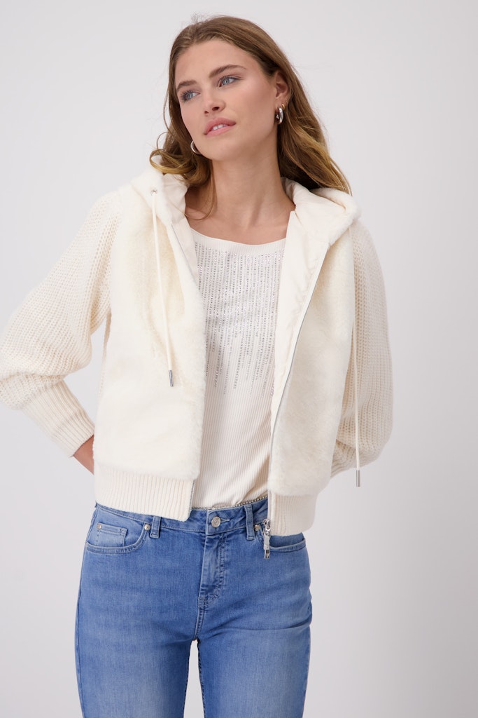 Monari Damen Strickjacken  Marshmallow