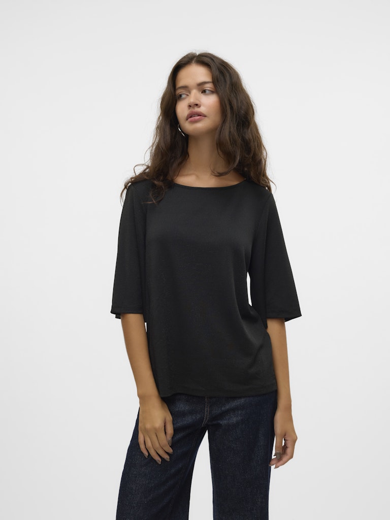 Vero Moda Damen T-Shirts Black/Black Lur