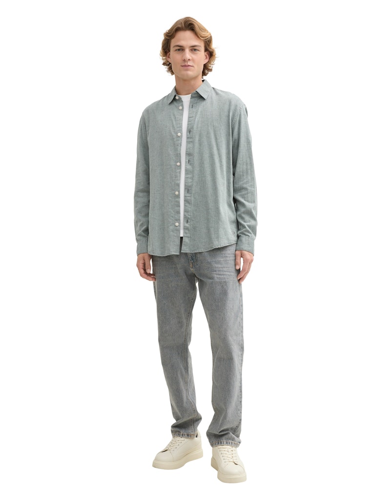 Tom Tailor denim Herren Hemden lang Navy Sea Foam S