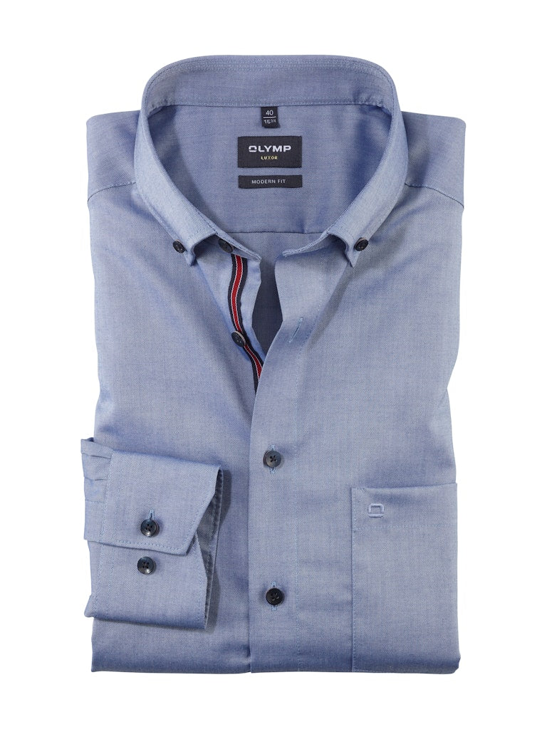 Olymp Herren Hemden lang  Rauchblau