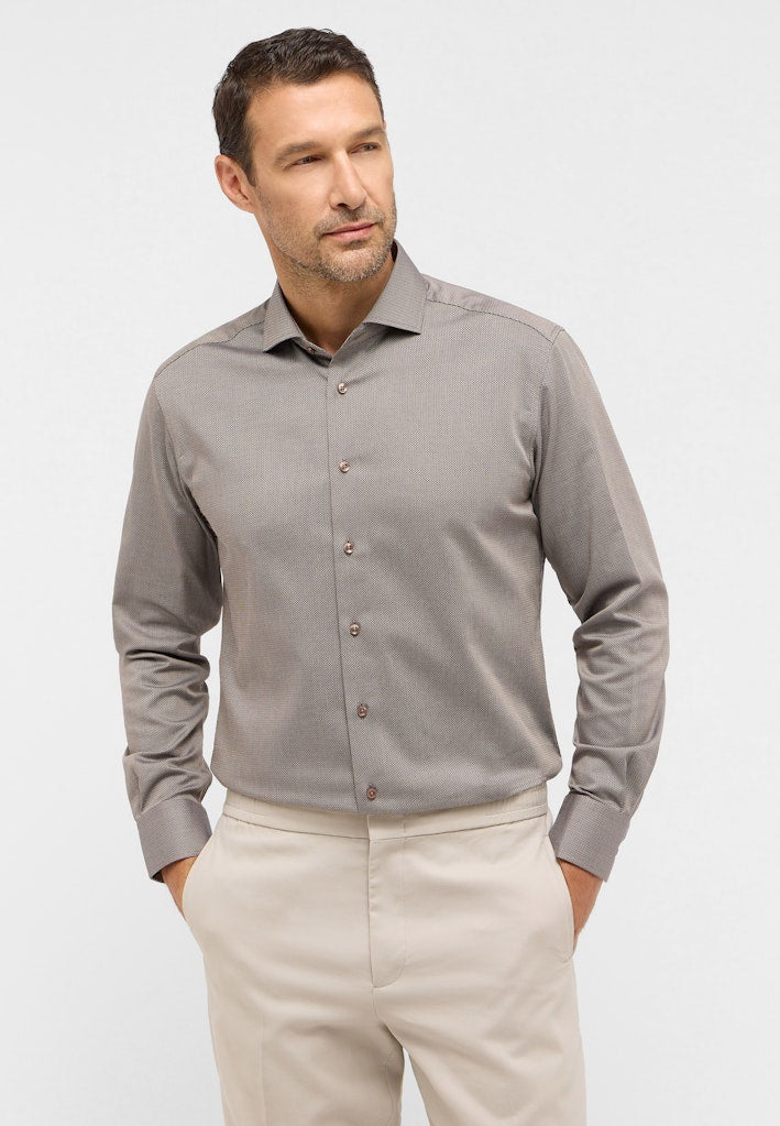 Eterna Herren Hemden lang  Beige-Braun