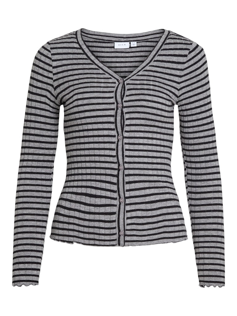 Vila Damen Strickjacken Medium Grey Mel
