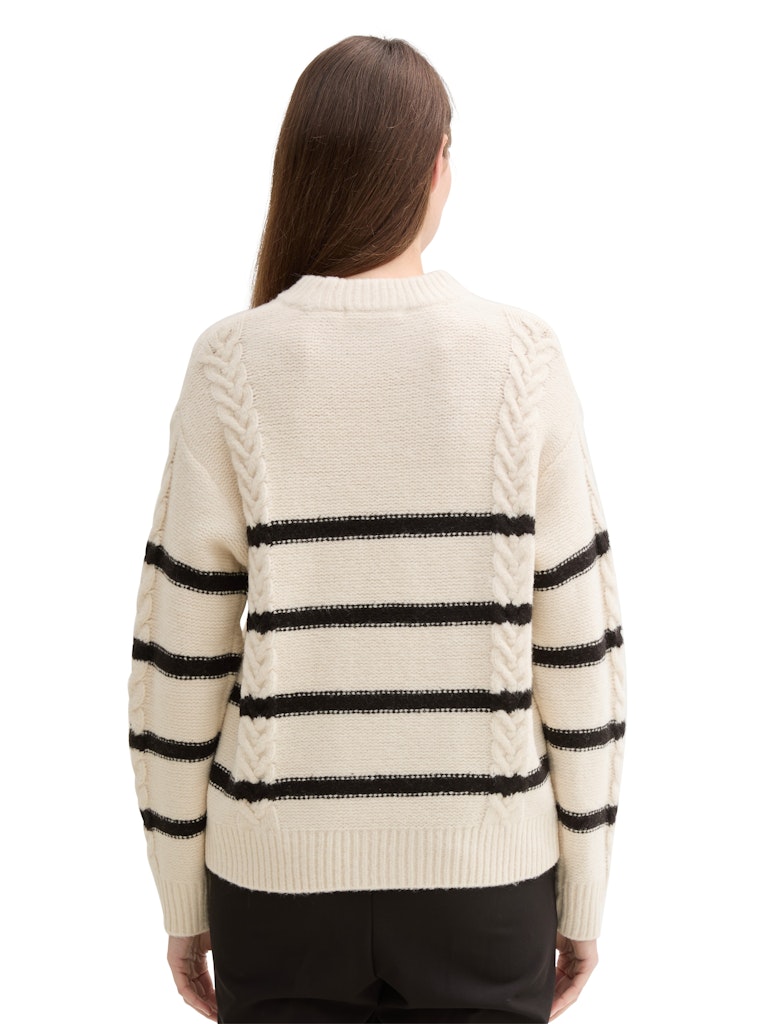 Tom Tailor denim Damen Pullover Beige Black Str