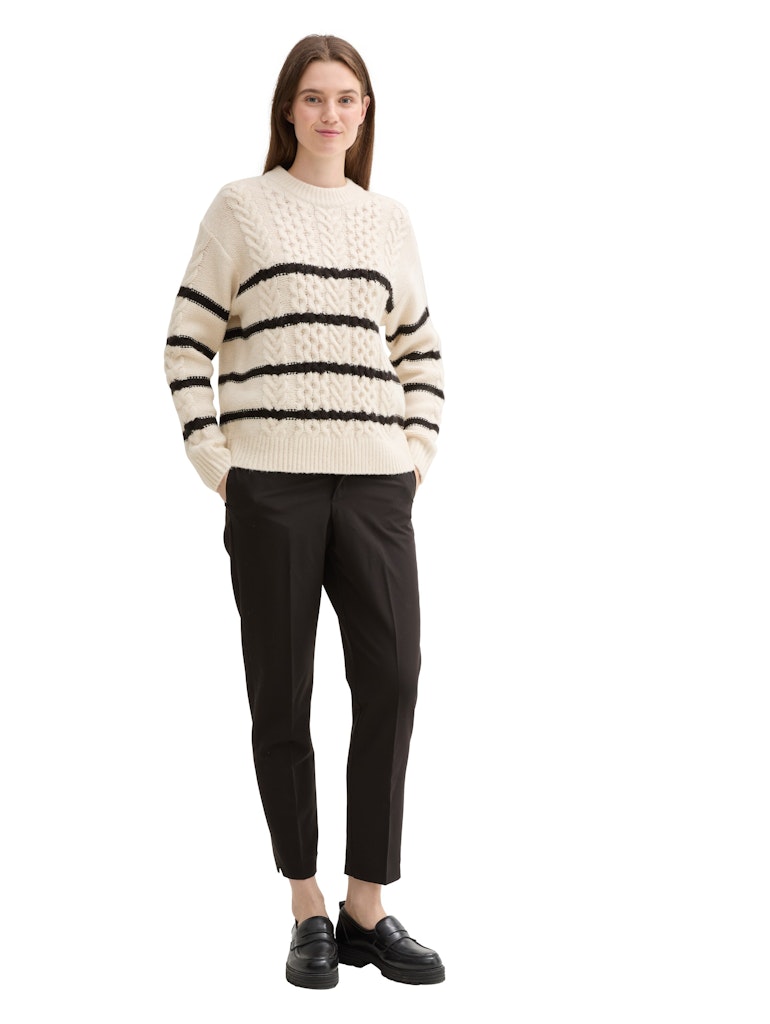 Tom Tailor denim Damen Pullover Beige Black Str