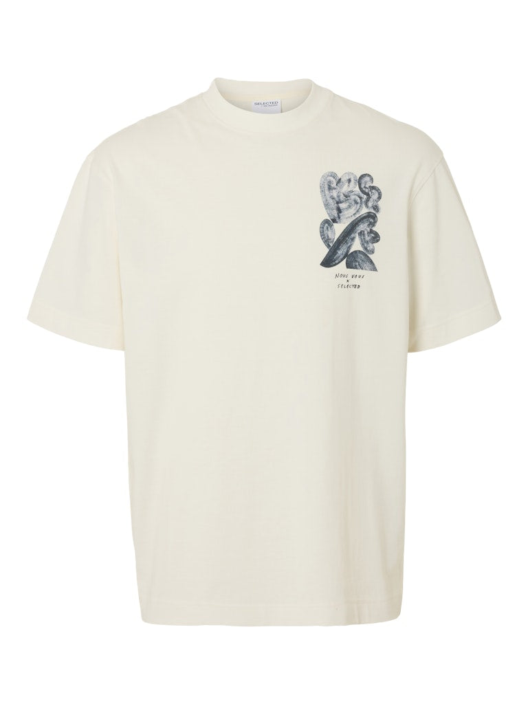 Selected homme Herren T-Shirts kurz  Cloud