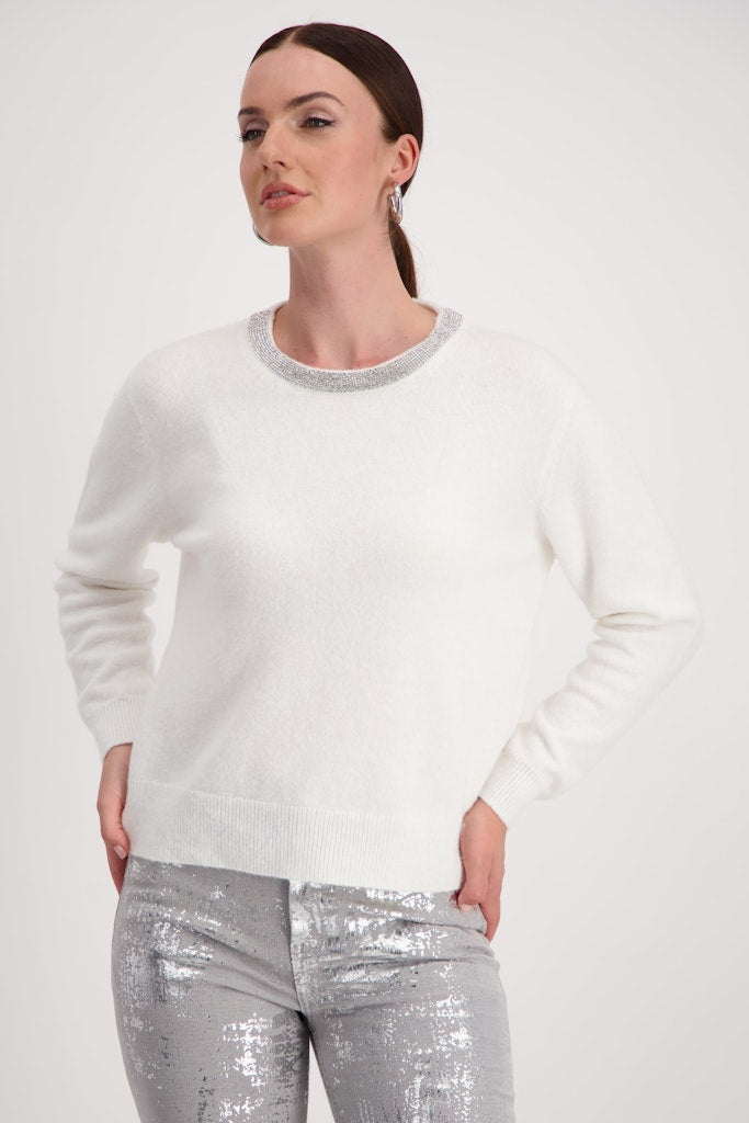 Monari Damen Pullover  Off-White