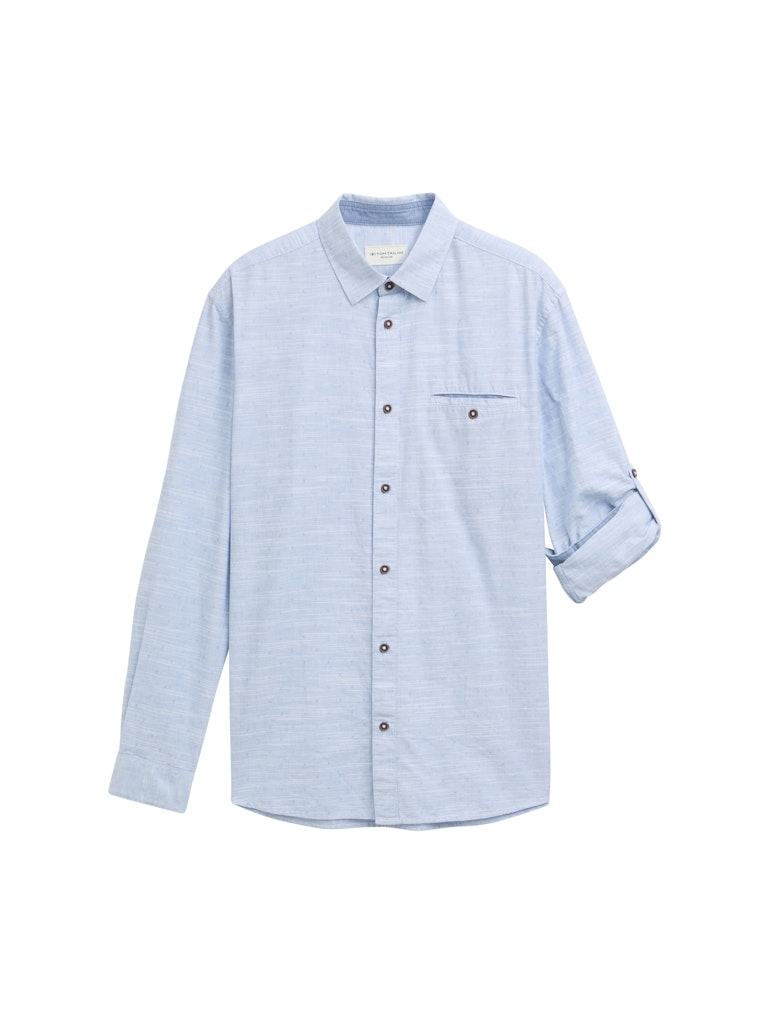 Tom Tailor Herren Hemden lang White Blue Fil