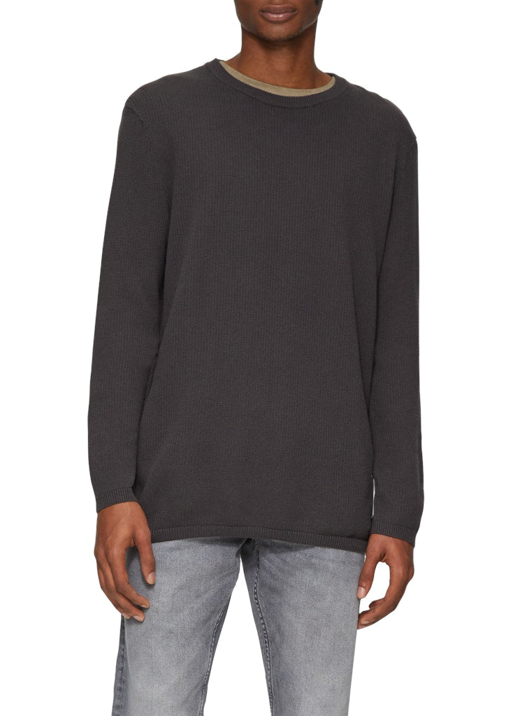 QS by S.Oliver Herren Pullover Grey/Black