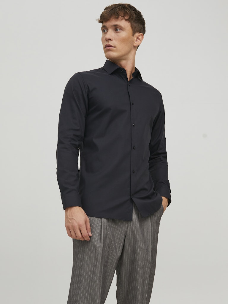 Jack & Jones Herren Hemden lang Black/Slim Fit