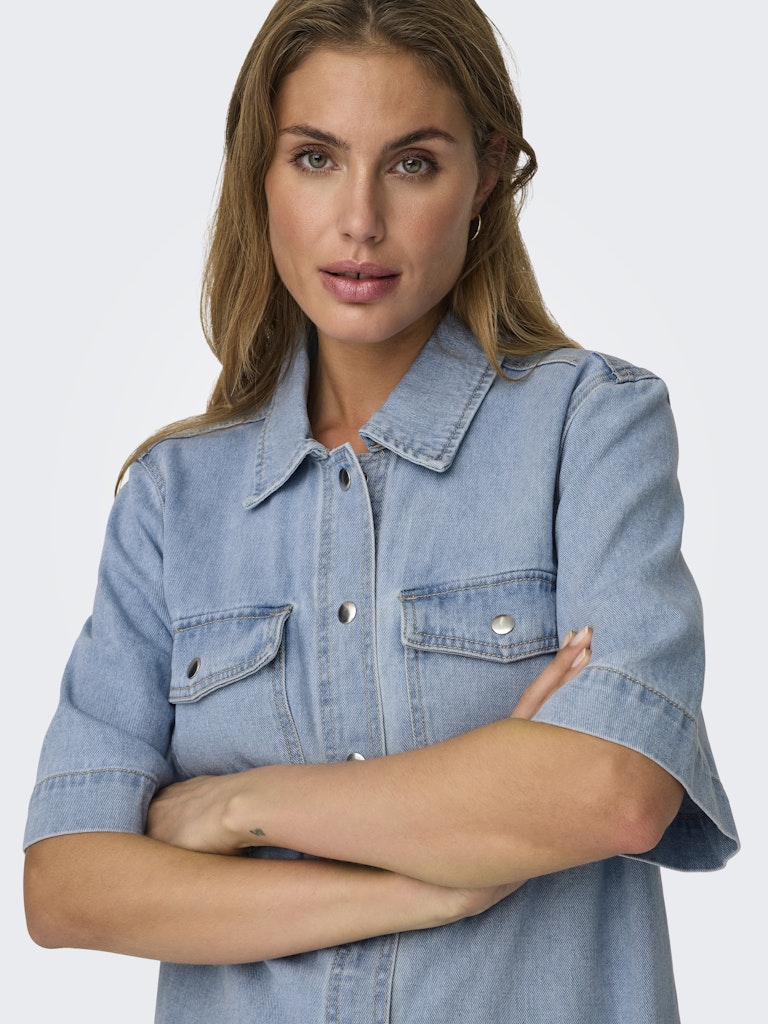 only Damen Kleider Light Blue Deni
