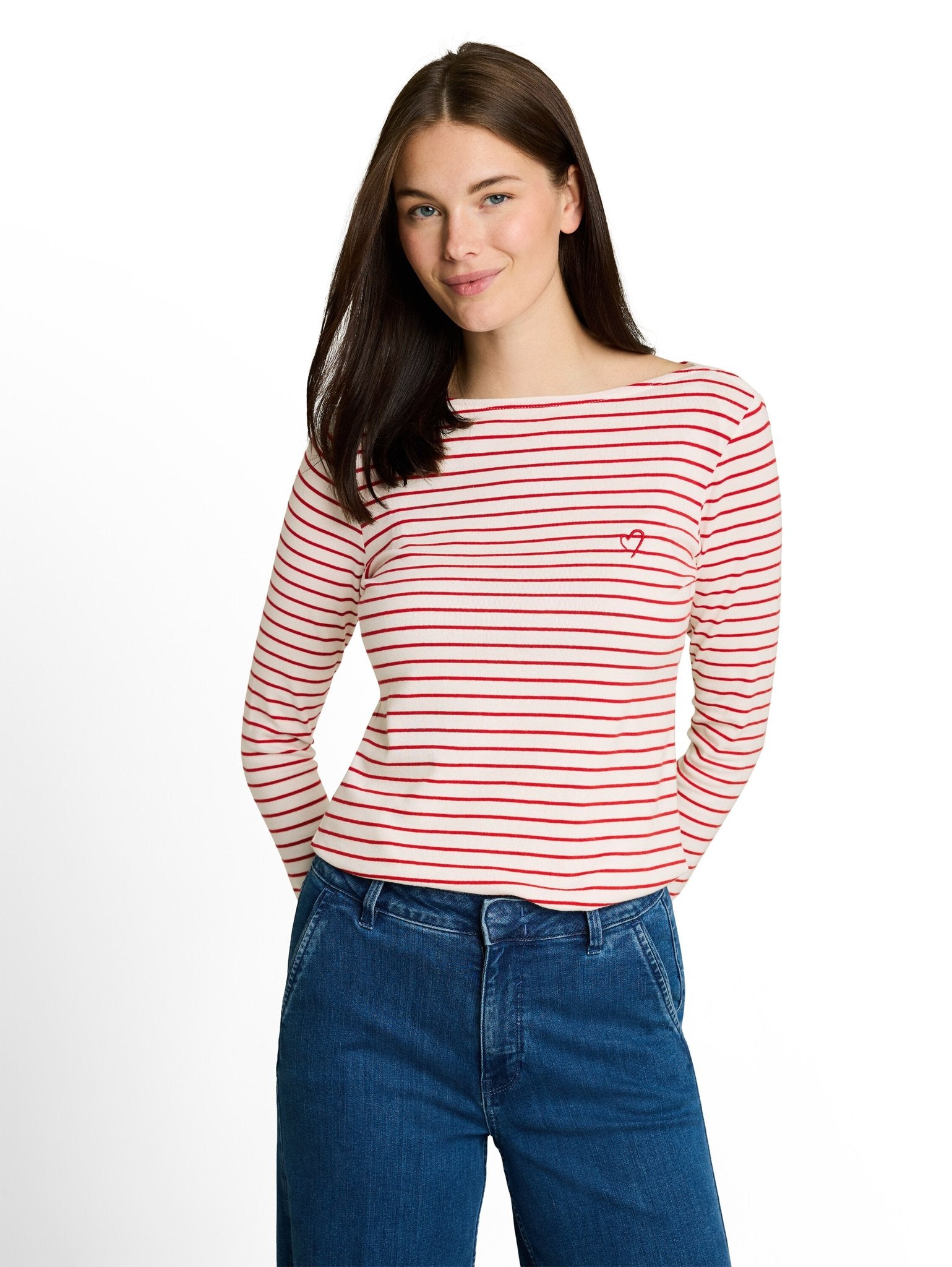 Tom Tailor Damen T-Shirts Red Offwhite St