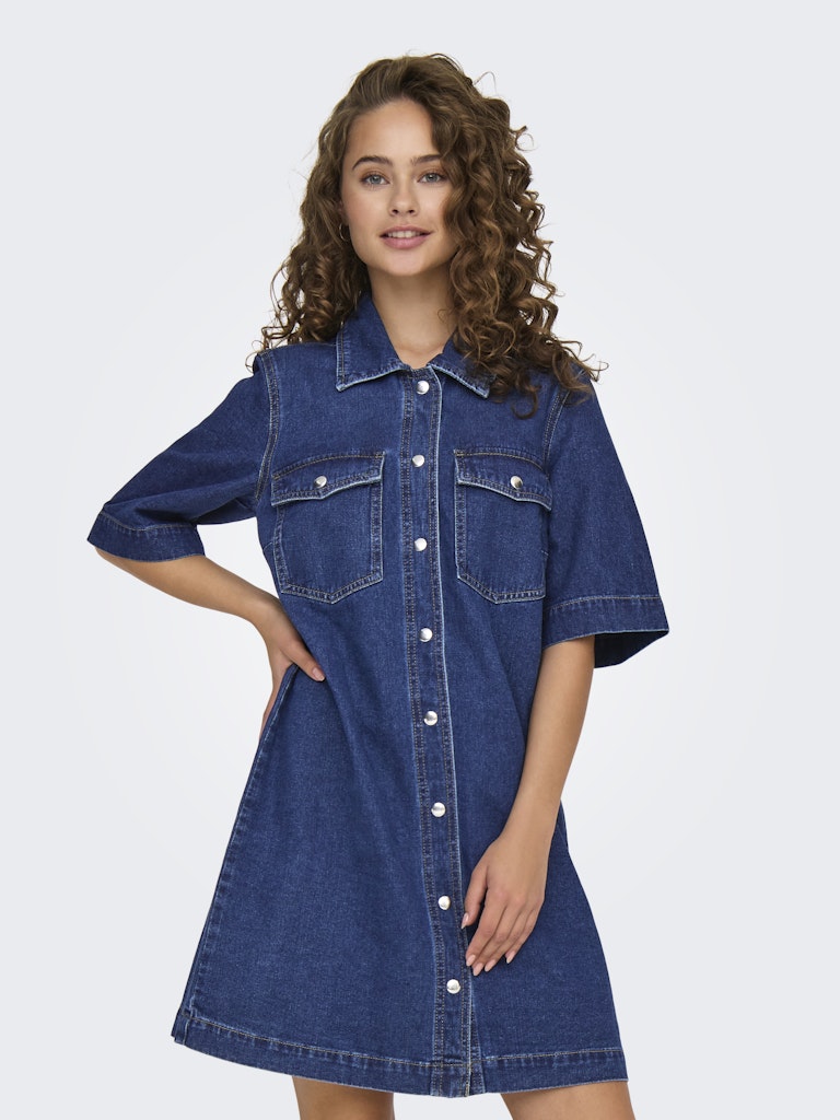 only Damen Kleider Dark Blue Denim