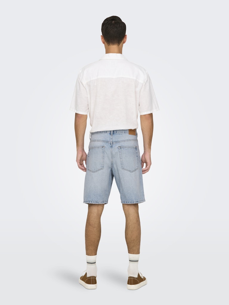 Only & Sons Herren Shorts Light Blue Deni