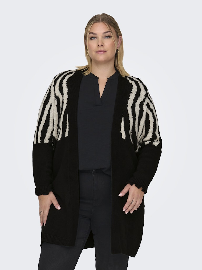 Only Caramkoma Damen Strickjacken Black/Whtecap G