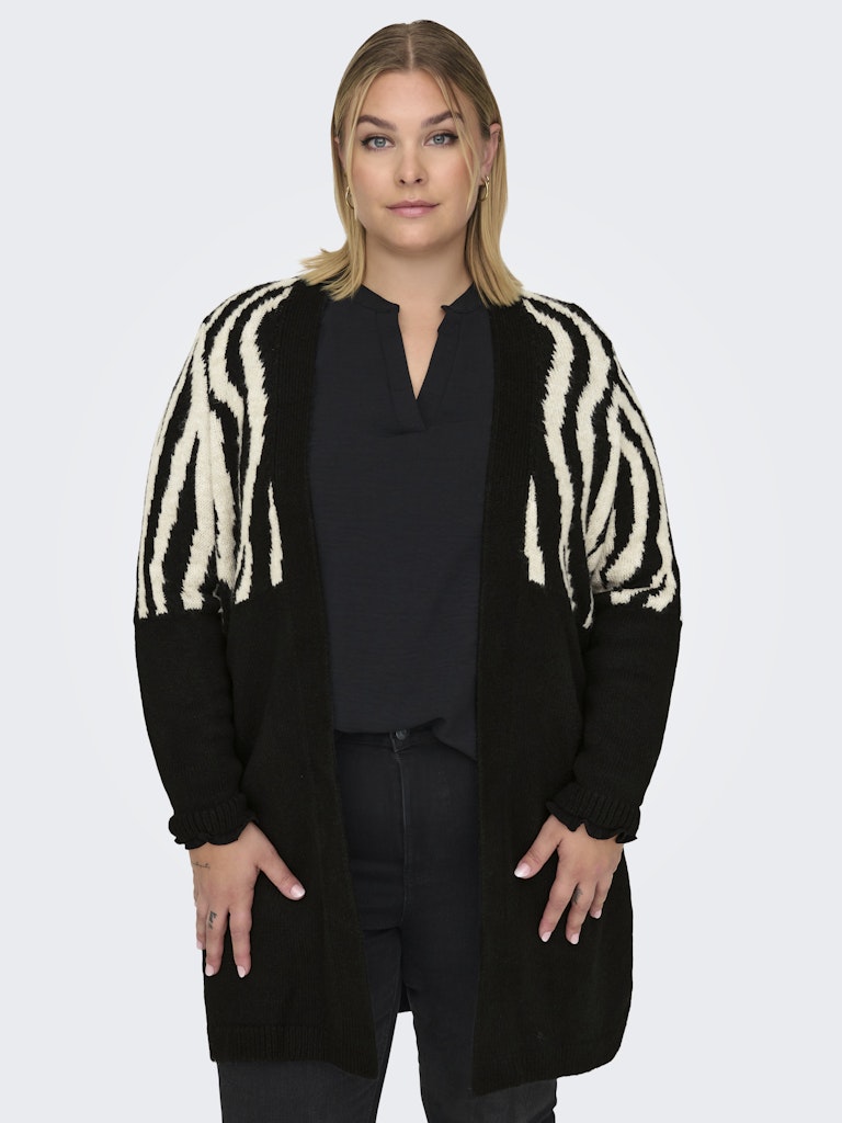 Only Caramkoma Damen Strickjacken Black/Whtecap G