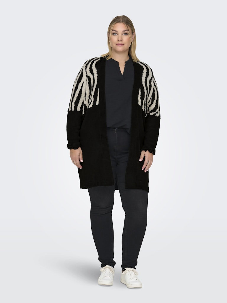Only Caramkoma Damen Strickjacken Black/Whtecap G