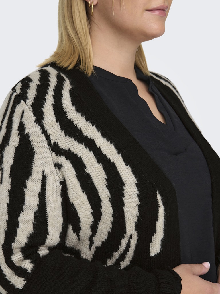 Only Caramkoma Damen Strickjacken Black/Whtecap G